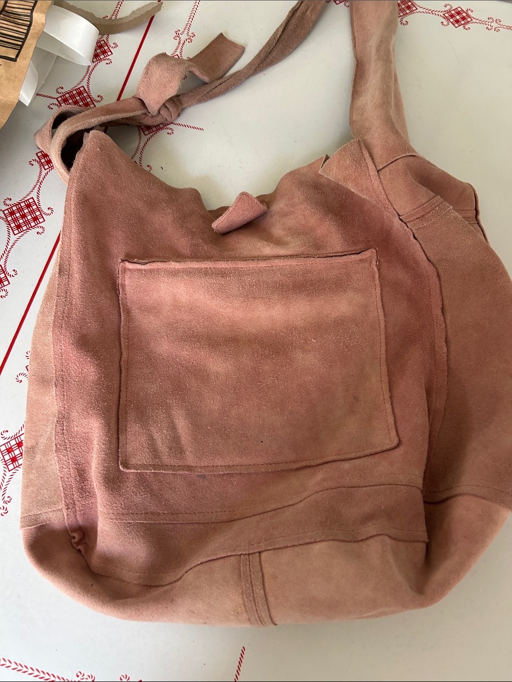 Free People Suede Shoulder Hobo Bag in Dusty Rose Brown - Picture 10 of 15